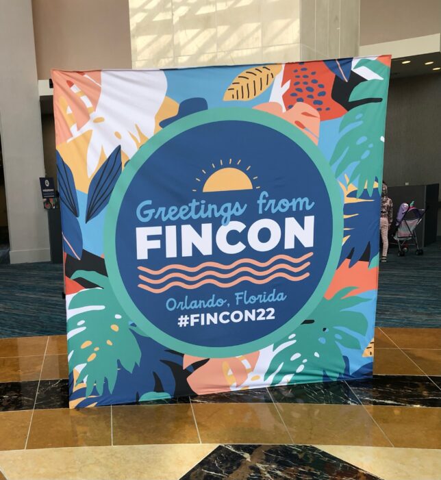 Sign of FinCon 22 in Orlando Florida