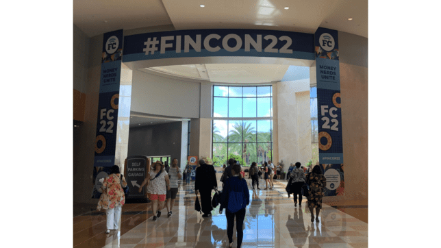 Walkway of FinCon 22 Sign in Orlando Florida