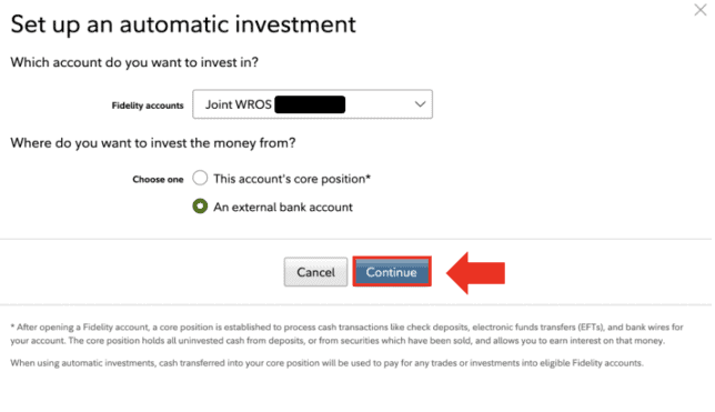 Automatic Fidelity Investing
Set up an Automatic Investment Screen